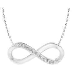 ANGARA Collier Infinity en platine avec diamants naturels latéraux 0,05 carat