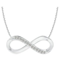 ANGARA Collier Infinity en platine avec diamants naturels latéraux 0,05 carat