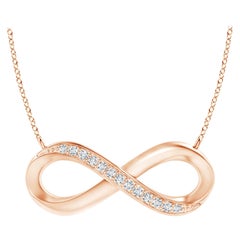 ANGARA Natural Sideways 0.05cttw Diamond Infinity Necklace in 14K Rose Gold