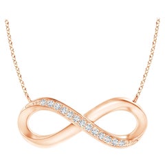 ANGARA Natural Sideways 0.05cttw Diamond Infinity Necklace in 14K Rose Gold