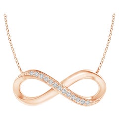 ANGARA Natural Sideways 0.05cttw Diamond Infinity Necklace in 14K Rose Gold
