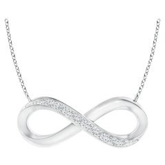 ANGARA Natural Sideways 0.05cttw Diamond Infinity Necklace in 14K White Gold