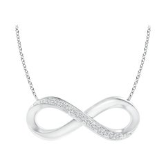 ANGARA Natural Sideways 0.05cttw Diamond Infinity Necklace in 14K White Gold