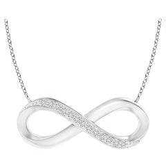 ANGARA Natural Sideways 0.05cttw Diamond Infinity Necklace in 14K White Gold