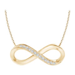 ANGARA Natural Sideways 0.05cttw Diamond Infinity Necklace in 14K Yellow Gold