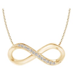ANGARA Natural Sideways 0.05cttw Diamond Infinity Necklace in 14K Yellow Gold