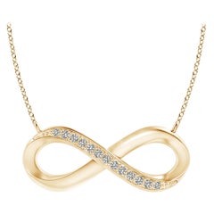 ANGARA Natural Sideways 0.05cttw Diamond Infinity Necklace in 14K Yellow Gold