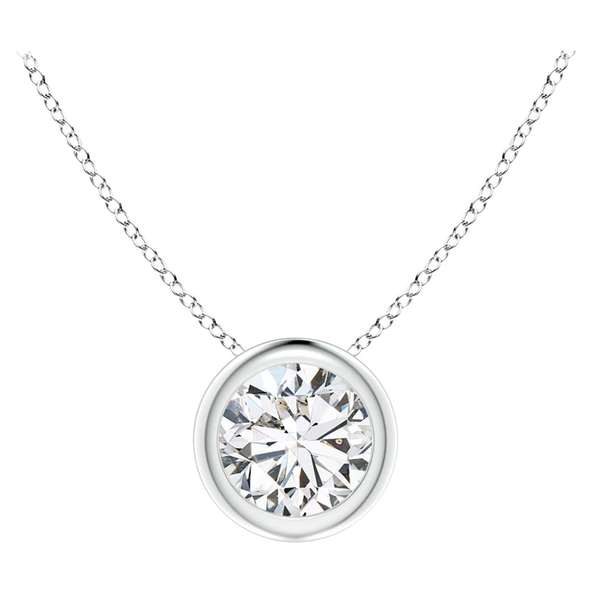 ANGARA Solitär-Anhänger aus Platin mit natürlichem runden 0,5 Karat Diamanten
