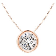 ANGARA Solitär-Anhänger aus 14 Karat Roségold mit natürlichem runden 0,75 Karat Diamanten