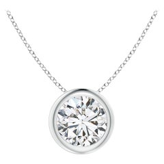 ANGARA Colgante solitario de diamante redondo natural de 0,75 ct en platino
