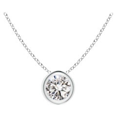 ANGARA Natural Round 0.25ct Diamond Solitaire Pendant in Platinum