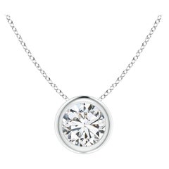 ANGARA Natural Round 0.5ct Diamond Solitaire Pendant in 14K White Gold