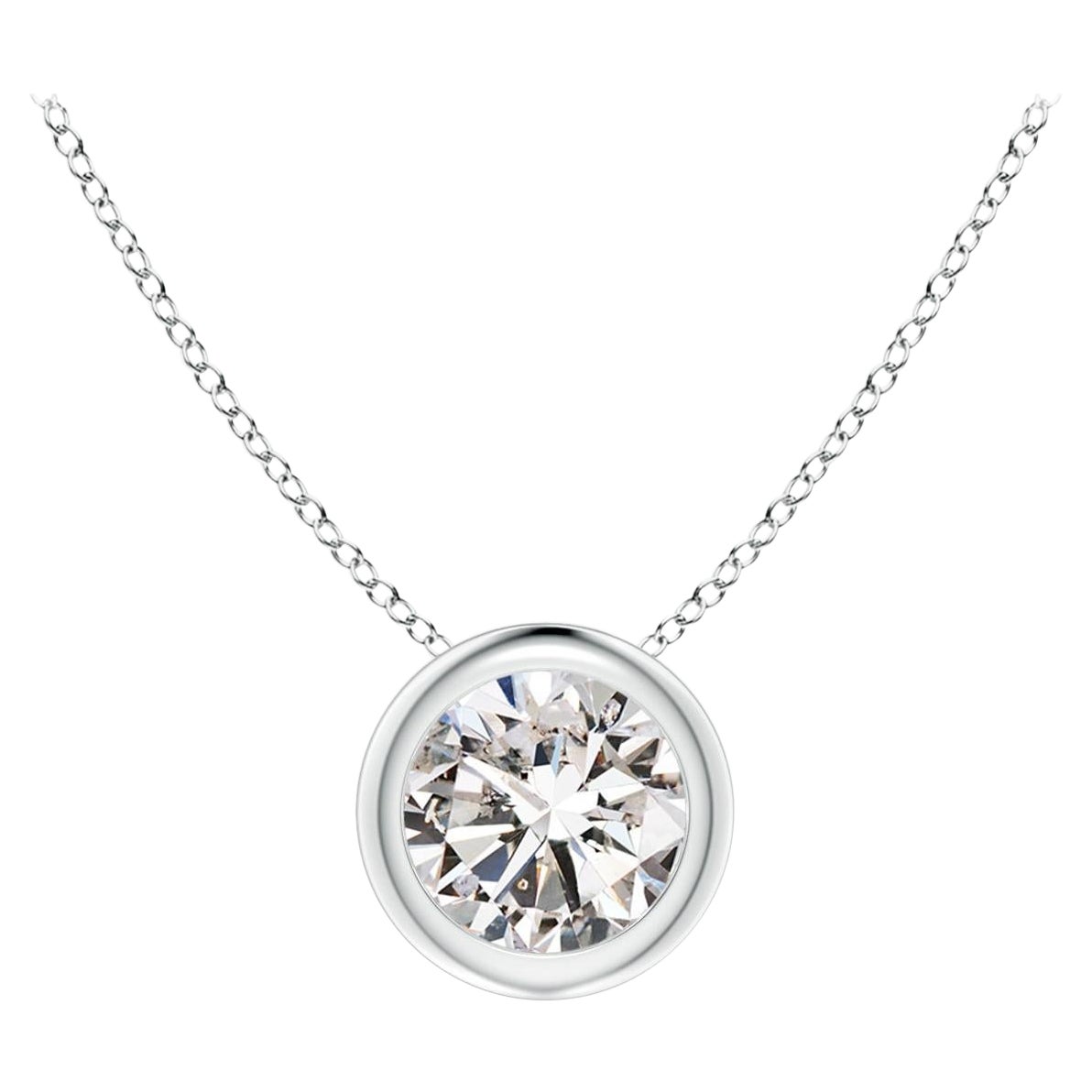 ANGARA Natural Round 0.5ct Diamond Solitaire Pendant in Platinum