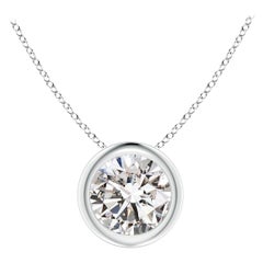 ANGARA Natural Round 0.75ct Diamond Solitaire Pendant in Platinum