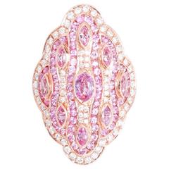 Beautiful Pink Sapphire and Diamond Ring in Rose Gold Sz.6-1/2 10