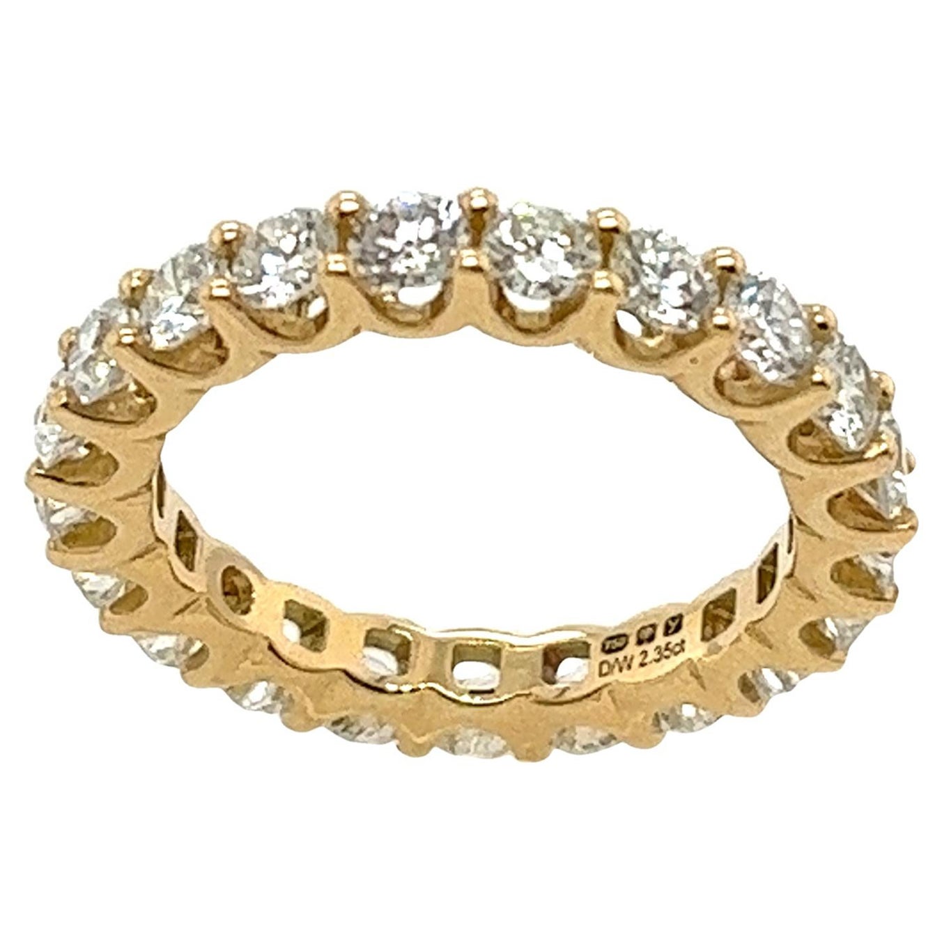 18ct Yellow Gold Diamond Full Eternity Ring Set With 2.35ct G/ VS1 For Sale