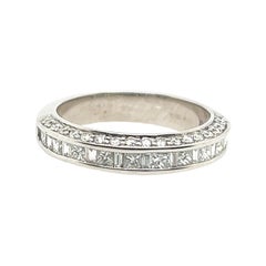 18ct White Gold Diamond Band Ring Set With 0.90ct Natural Diamonds