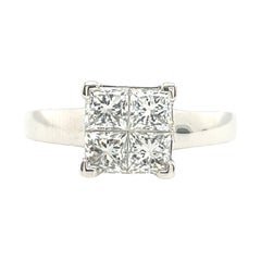 Diamond 4-Stone Ring Set With 1.50ct Natural Diamonds set in 18ct White Gold