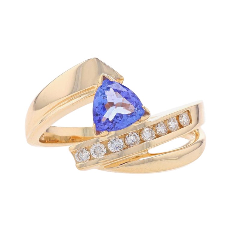 Le Vian Tanzanite & Diamond Bypass Ring - Yellow Gold 14k Trillion 1.80ctw