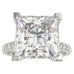 GIA 5 Carat Princess Cut Diamond Platinum Ring