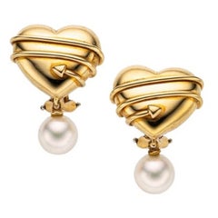Tiffany & Co. Boucles d'oreilles élégantes en or jaune massif 18 carats