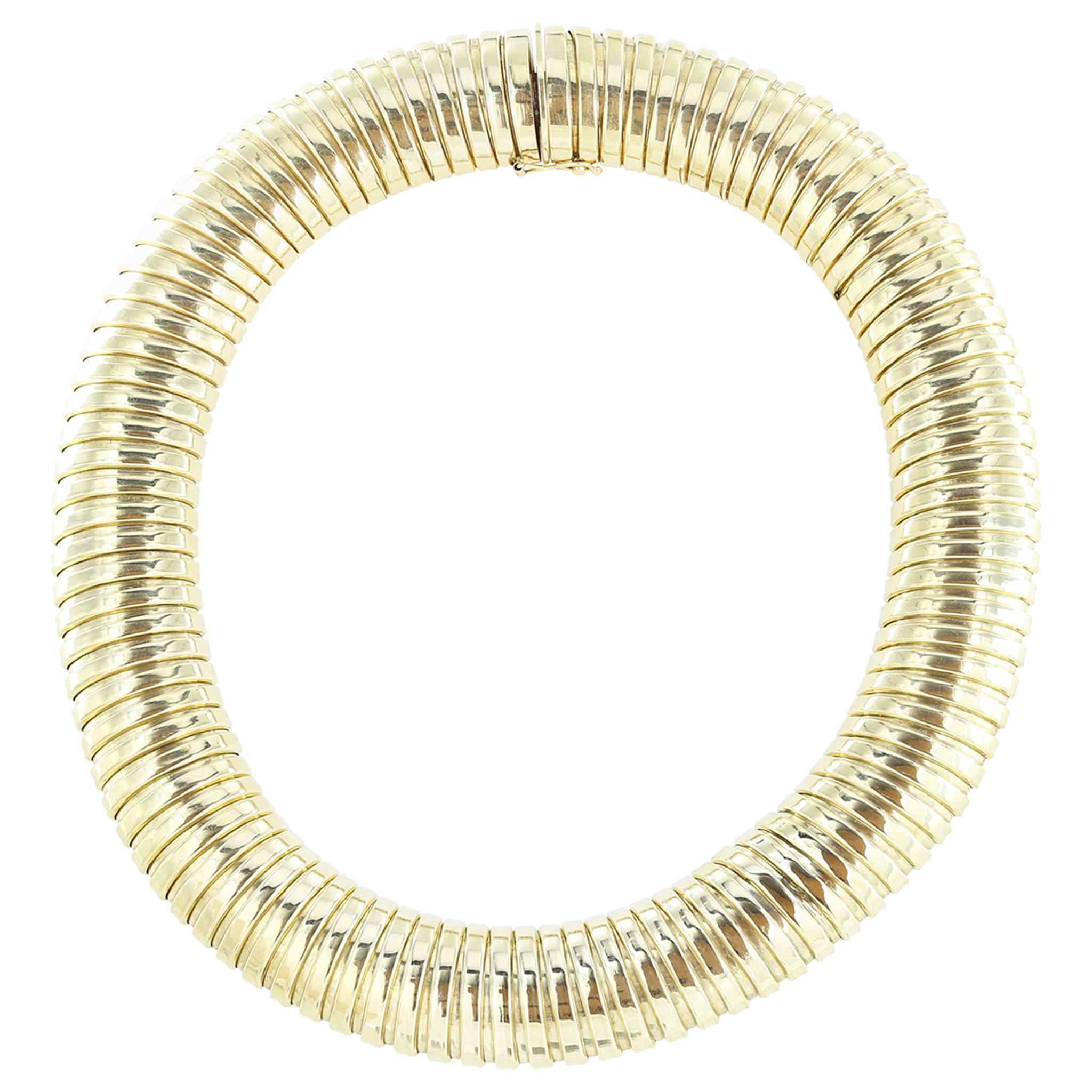 Bulgari Gold Flexible Collar Necklace For Sale