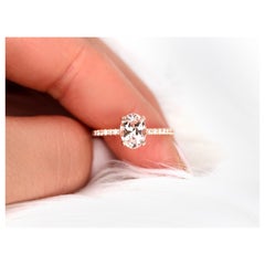 2.07ct Viviana 14kt Peach Sapphire Diamond Hidden Halo Ring (bague à halo caché)