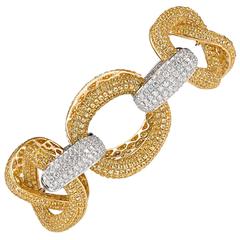 Yellow Sapphire and Diamond Link Bracelet