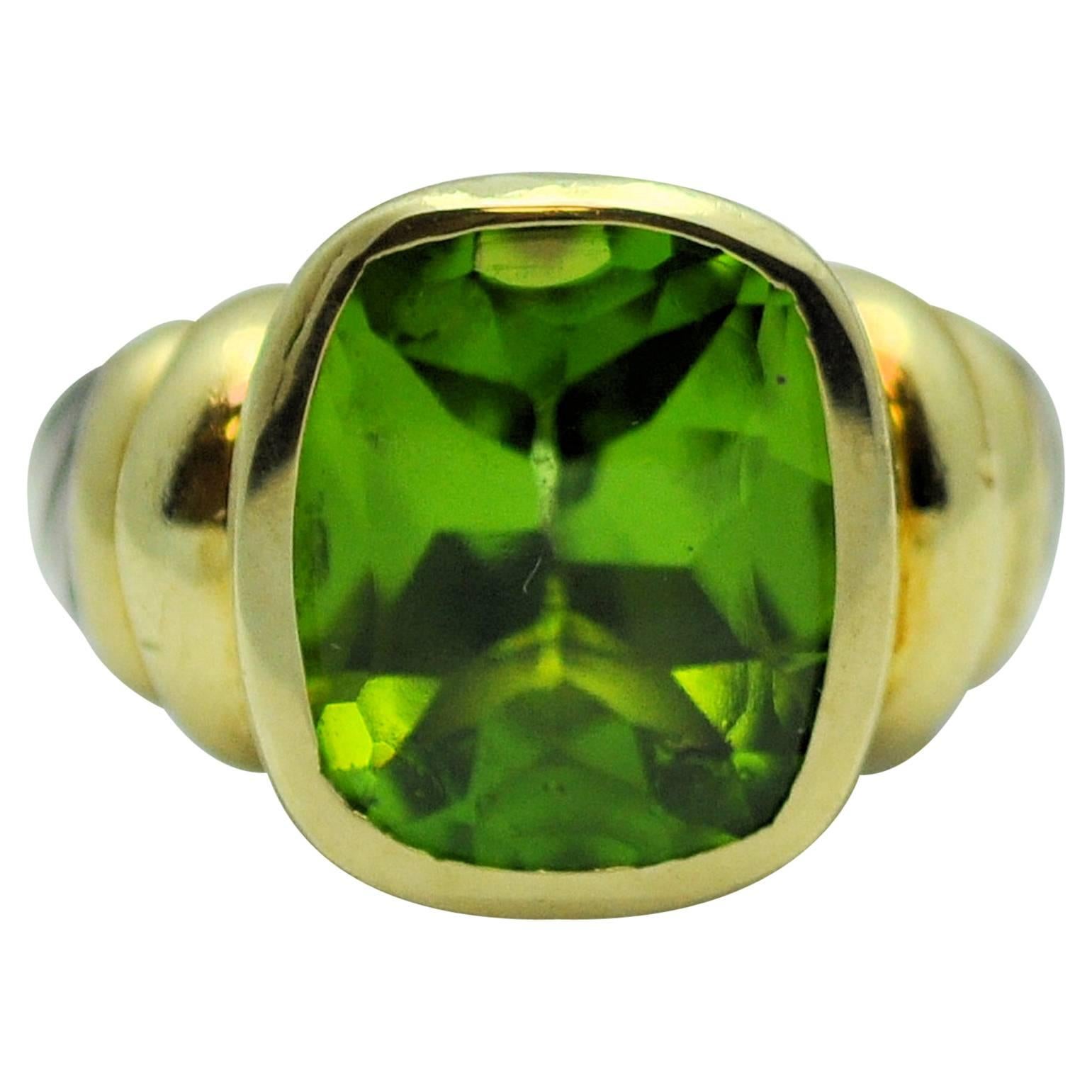 David Yurman Noblesse Gold, Sterling, Peridot Ring