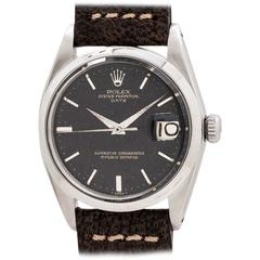 Vintage Rolex Oyster Perpetual Date ref 1500 Black Gilt Dial circa 1964 