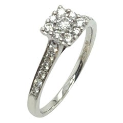 9ct White Gold Diamond Engagement Ring Set With 0.43ct Natural Round Diamonds