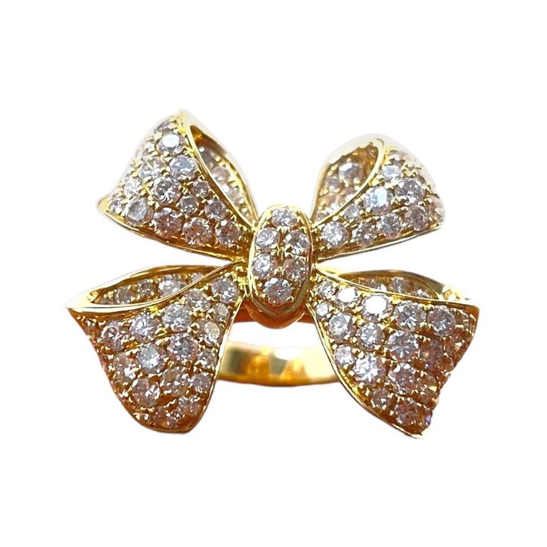 Bow Ring White Gold - 201 For Sale on 1stDibs