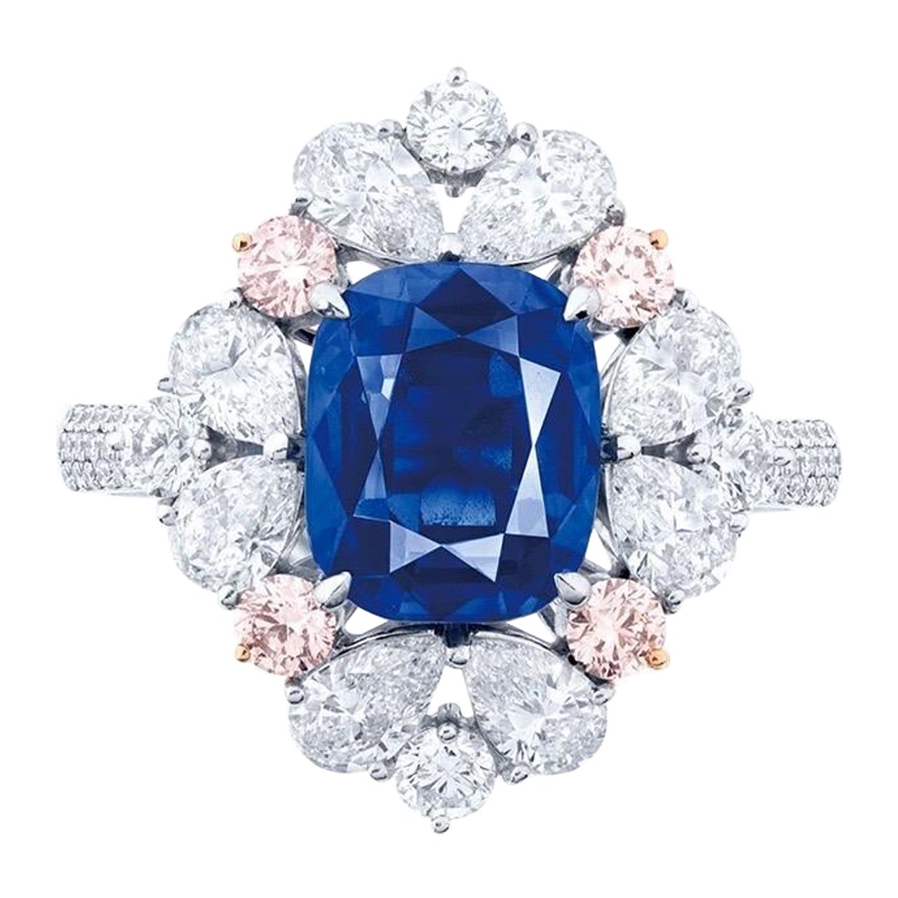Emilio Jewelry Certified Kashmir Sapphire Ring  For Sale