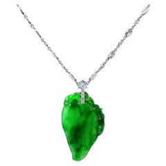 Used Emilio Jewelry Certified Natural Jade Pendant 