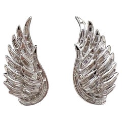 18k White Gold Beautiful Handmade Angel Wing Earrings