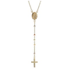 Gelbgold Catholic Faith Rosary 26 1/2" - 14k Diamantschliff Kabelkette aus Gelbgold