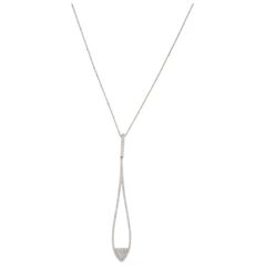 14K Diamond Pavé Drop Pendant Necklace - Elegance Luxury Statement Piece