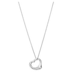 Tiffany & Co. Collana con ciondolo in platino 950 con diamante a cuore aperto di Elsa Peretti