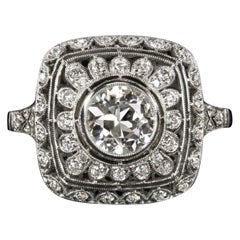 Art Deco 1.50 Carat Solitaire Platinum Ring
