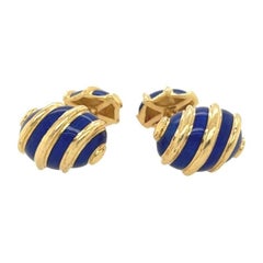 JEAN SCHLUMBERGER, TIFFANY & CO., Pair of Yellow Gold and Enamel Cufflinks