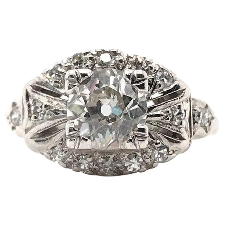 Antique Art Deco (1937) 0.80 Carat Diamond Ring
