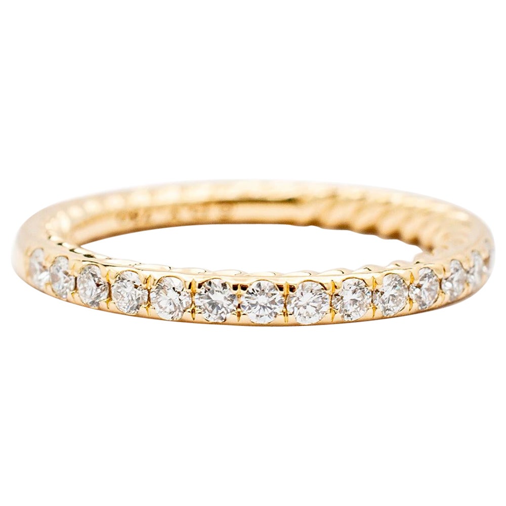 David Yurman pour femmes Eden Partway Alliance en or jaune 18 carats pavé de diamants en vente