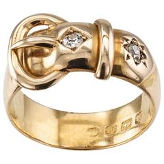 1905 Antique Gold and Diamond Buckle Ring