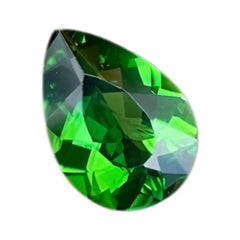 Pear Shaped Green Chrome Loose Tourmaline 1.35 carats Natural African Gemstone