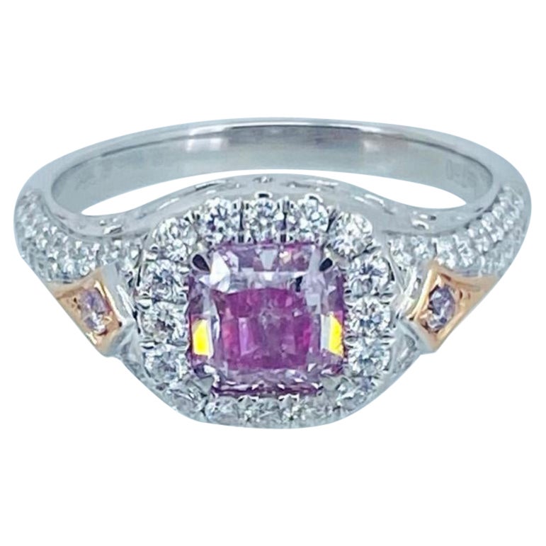0.90 Carat Very Light Pink Diamond Ring SI2 Clarity GIA Certified