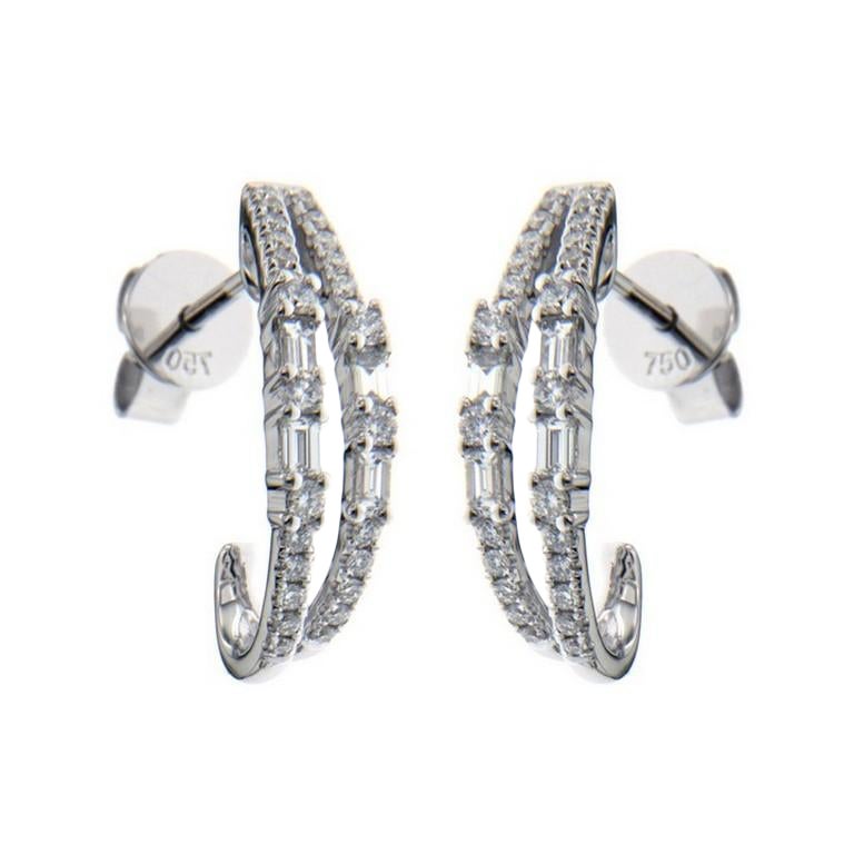 Boucles d'oreilles de 0,5 carat de diamants en or blanc 14K Gazebo Fancy Collection