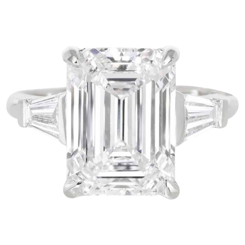 GIA Certified 3 Carat Emerald-Cut Diamond Ring 