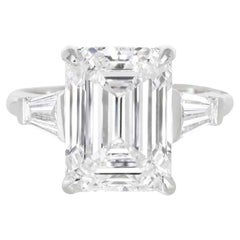 GIA Certified 3 Carat Emerald-Cut Diamond Ring 