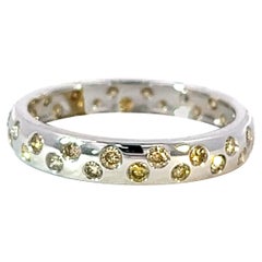 Exklusiver 14k Weißgold .64 Karat Polka Dot Fancy Color Diamant-Ring