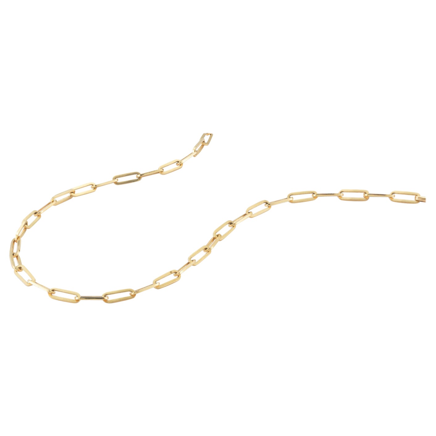 Garland Collection 14k Yellow, Rose or White Gold Handmade Link Necklace Chain For Sale